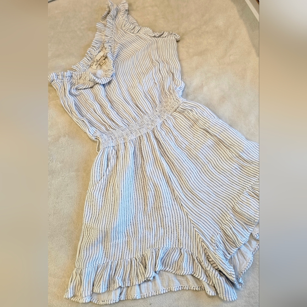 Vintage Blue and White Striped Kids Dress